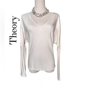 Theory Women's Cream V Neck Top